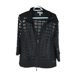 Joseph Ribkoff sheer checkered jacket zip up